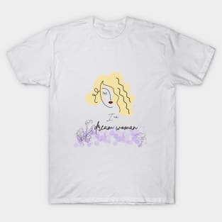 portrait of woman with blond wavy hair T-Shirt